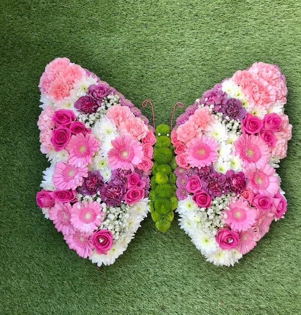 Butterfly floral tribute – buy online or call 01623 440631