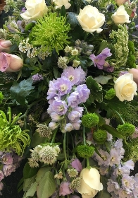 Country garden casket spray